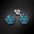 Sudraba auskari "Rubikona II (Bermuda Blue)" ar Swarovski™ kristāliem